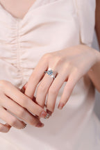 925 Sterling Silver Ring – Oval 2-Carat Moissanite "Pigeon's Egg" Style