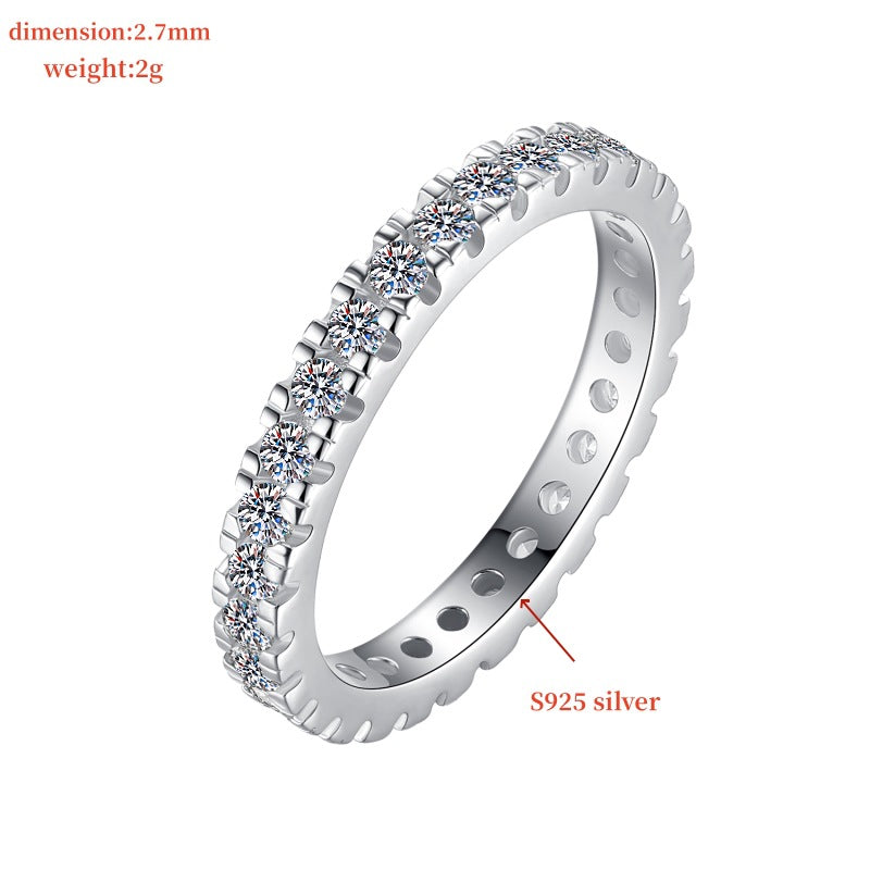"Instagram-style" GRA Moissanite ring for women—minimalist, affordable luxury S925 sterling silver jewelry.
