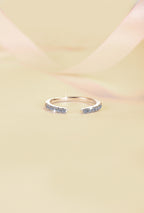 Korean-style trendy 925 sterling silver open ring for women; stackable row-style design, 18K gold-plated, versatile Moissanite silver jewelry.