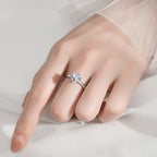 Tiffany-style 6-prong moissanite ring (1.235 carat) – simulated diamond wedding ring, S925 sterling silver band.