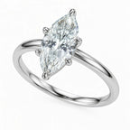 Minimalist and stylish Marquise-cut Moissanite ring with a six-prong setting, crafted from S925 sterling silver.