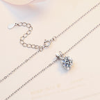 Moissanite Snowflake Pendant Necklace (1, 2, or 3 Carat) – Stylish, Minimalist, Best-Selling 925 Sterling Silver Collarbone Chain