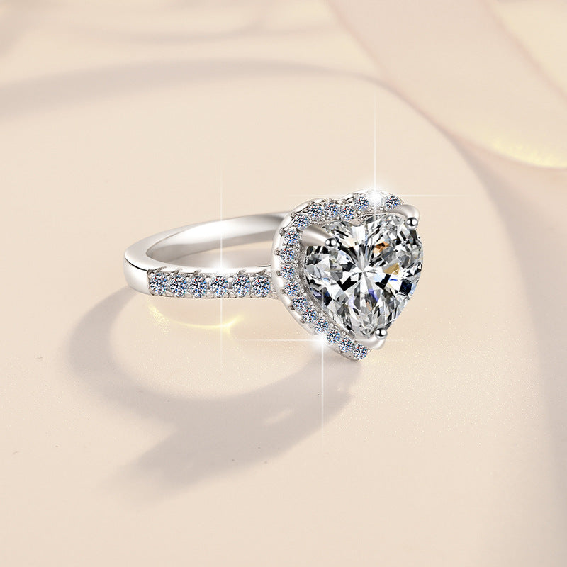 Pink Heart-Shaped Moissanite Ring – 925 Sterling Silver, Niche & Sophisticated "Affordable Luxury" Style