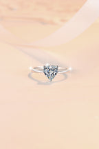 Heart-shaped Moissanite Ring – S925 Sterling Silver 1-Carat Ring; Stylish, Sweet, and Minimalist (GRA Certified)