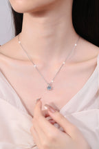 Moissanite Snowflake Pendant Necklace (1, 2, or 3 Carat) – Stylish, Minimalist, Best-Selling 925 Sterling Silver Collarbone Chain