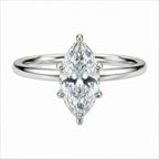 Minimalist and stylish Marquise-cut Moissanite ring with a six-prong setting, crafted from S925 sterling silver.