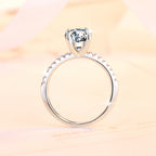 925 Sterling Silver Ring – Oval 2-Carat Moissanite "Pigeon's Egg" Style