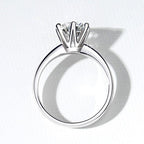 Tiffany-style 6-prong moissanite ring (1.235 carat) – simulated diamond wedding ring, S925 sterling silver band.