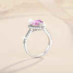 Pink Heart-Shaped Moissanite Ring – 925 Sterling Silver, Niche & Sophisticated "Affordable Luxury" Style