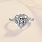 Pink Heart-Shaped Moissanite Ring – 925 Sterling Silver, Niche & Sophisticated "Affordable Luxury" Style