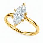 Minimalist and stylish Marquise-cut Moissanite ring with a six-prong setting, crafted from S925 sterling silver.