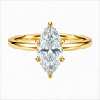 Minimalist and stylish Marquise-cut Moissanite ring with a six-prong setting, crafted from S925 sterling silver.